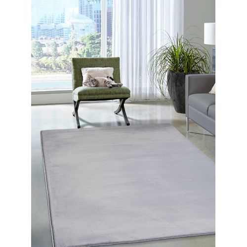 Tapis Cosy Moderne Fourrure Douillet Lavable, Gris, 120x170 Cm