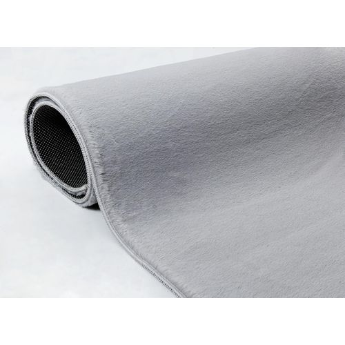 Tapis Cosy Moderne Fourrure Douillet Lavable, Gris, 120x170 Cm