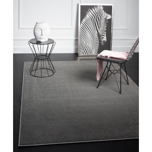Tapis Marley Élégant Salon, Poils Courts, Anthracite, 60 X 110 Cm