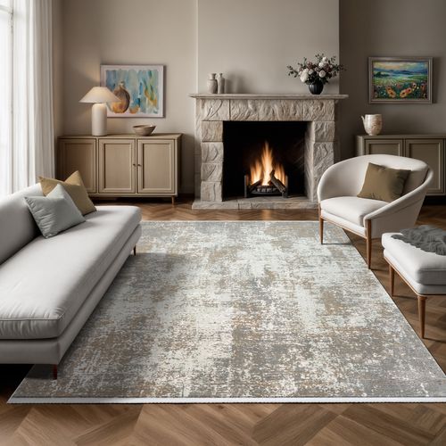 Tapis Fabia Luxe Moderne Doux, Beige, 120x170 Cm