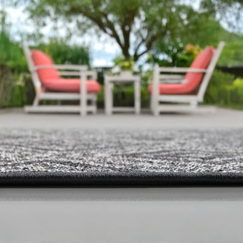 Tapis Calgary Tissé Plat Extérieur Design Moderne, Anthracite, 200x280 Cm