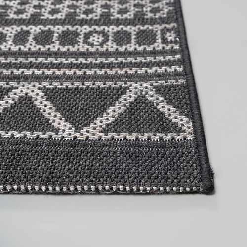 Tapis Calgary Tissé Plat Extérieur Design Moderne, Anthracite, 140x200 Cm