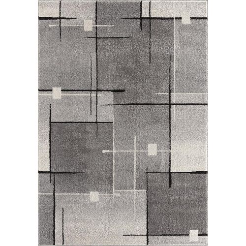 Tapis Pearl Moderne Salon Découpe Contour, Gris, 240x330 Cm