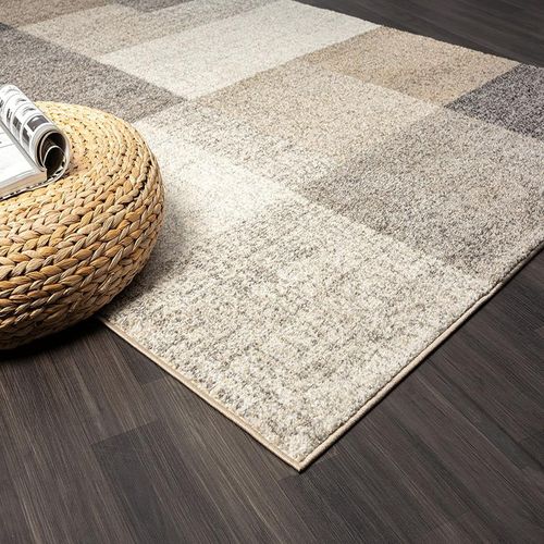 Tapis Pearl Moderne Salon Découpe Contour, Beige, 240x330 Cm