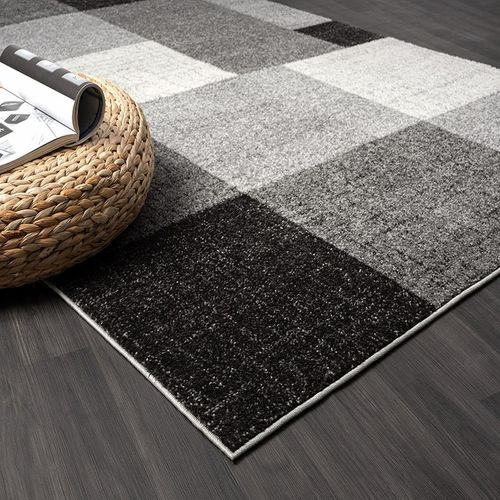 Tapis Pearl Moderne Salon Découpe Contour, Gris, 240x330 Cm