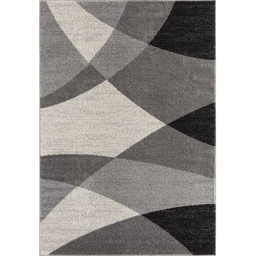 Tapis Pearl Moderne Salon Découpe Contour, Gris, 240x330 Cm