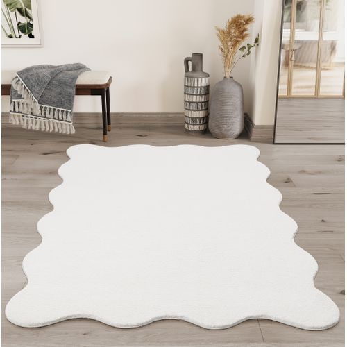 Tapis Relax Shape Antidérapant, Lavable, Crème, 120x160 Cm