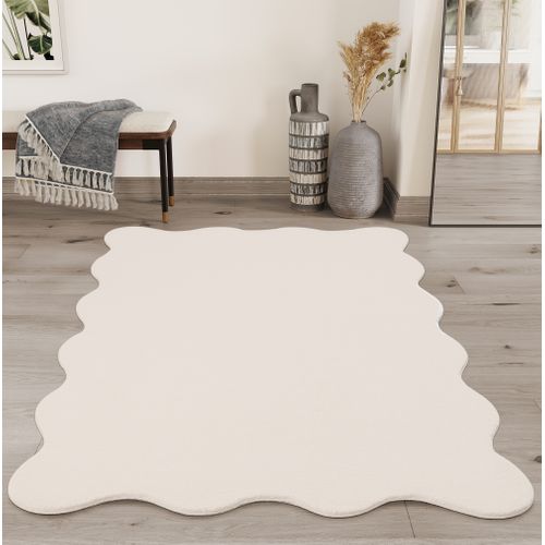 Tapis Relax Shape Antidérapant, Lavable, Beige, 140x200 Cm