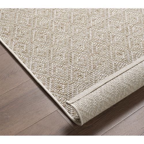 Tapis Maldives Extérieur Design Diamant Boho, Marron, 120x170 Cm