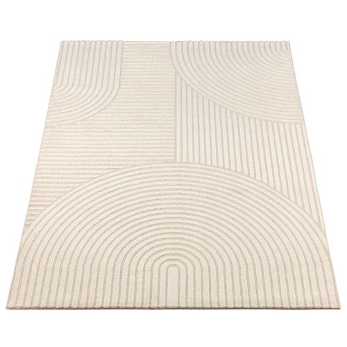 Tapis Everest Moderne Effet Haut-bas 3d - Beige - 160x230 Cm