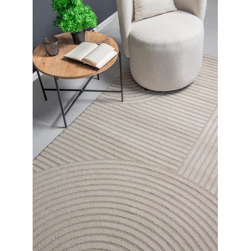 Tapis Everest Moderne Effet Haut-bas 3d - Beige - 160x230 Cm