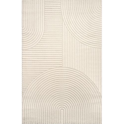 Tapis Everest Moderne Effet Haut-bas 3d - Beige - 240x340 Cm