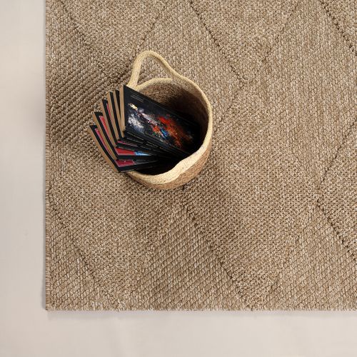 Tapis Kos Extérieur Moderne Losange, Nature, 80 X 150 Cm