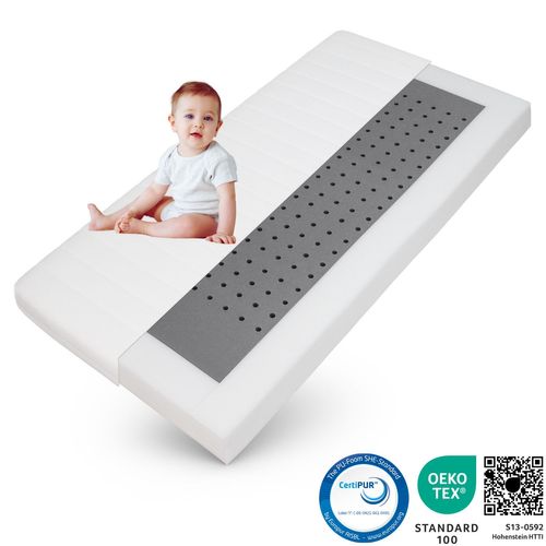 Matelas Mousse Pour Enfants 60x120 cm - Epaisseur 11 Cm Avec Housse Anti-boulochage