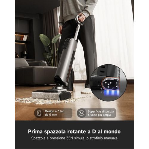 D700 Aspirateur Laveur Sans Fil, 20 000 Pa/45min, Auto-nettoyant, Eau Chaude 100 °c