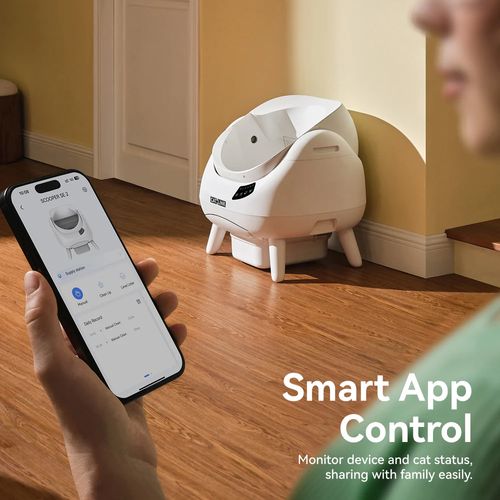 Litière Chat Autonettoyante 70l-bac à Litière Pour Chat-adapté à De Nombreux Types De Litière -app