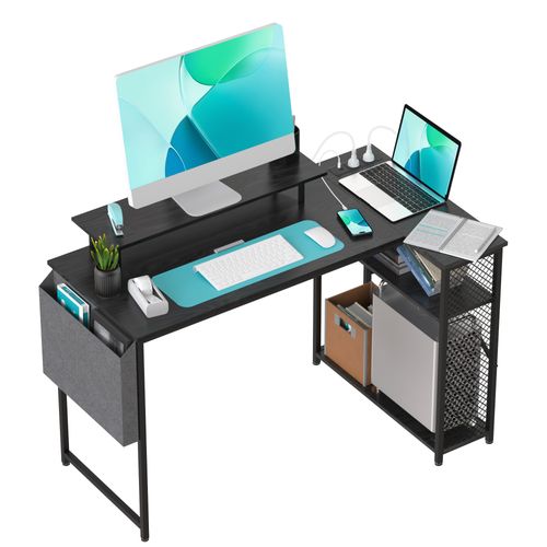 Bureau D’angle En L 100×70 Cm Pour Ordinateur, Idéal Bureau Et Salle D’étude