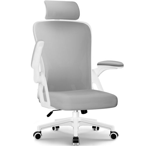 Fauteuil De Bureau Ergonomique, Chaise De Bureau, Accoudoirs Pliables, Soutien Lombaire ,150kg,gris