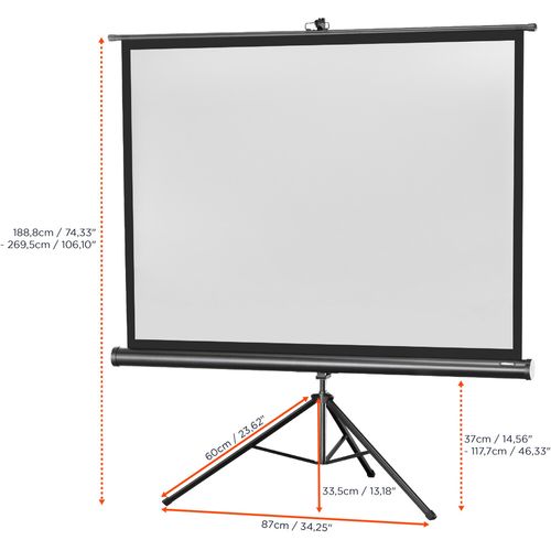 Ecran De Projection Sur Pied Celexon Economy 176 X 132 Cm