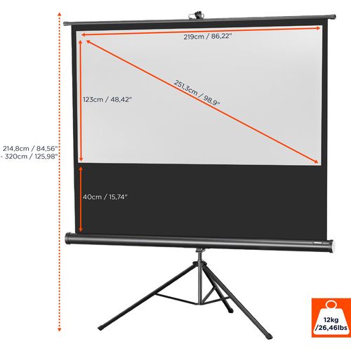 Ecran De Projection Sur Pied Celexon Economy 219 X 123 Cm
