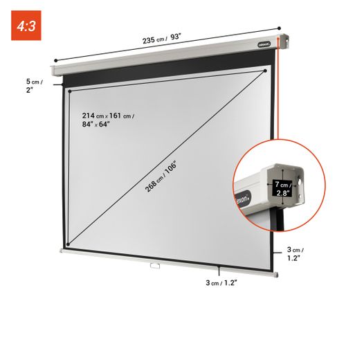 Ecran De Projection Celexon Manuel Pro 220 X 165 Cm