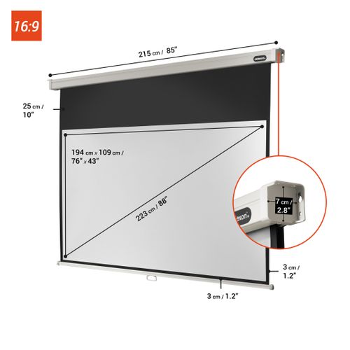 Ecran De Projection Celexon Manuel Pro 200 X 113 Cm