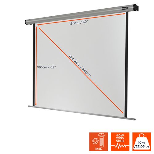 Ecran De Projection Celexon Motorisé Home Cinema 180 X 180 Cm