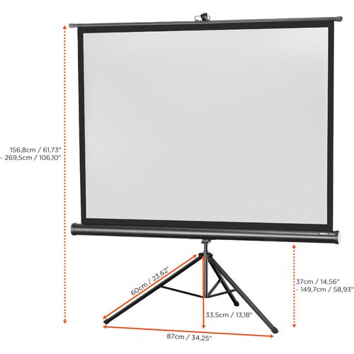 Ecran De Projection Sur Pied Celexon Economy 133 X 100 Cm