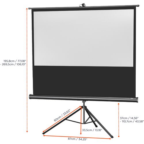 Ecran De Projection Sur Pied Celexon Economy 184 X 104 Cm