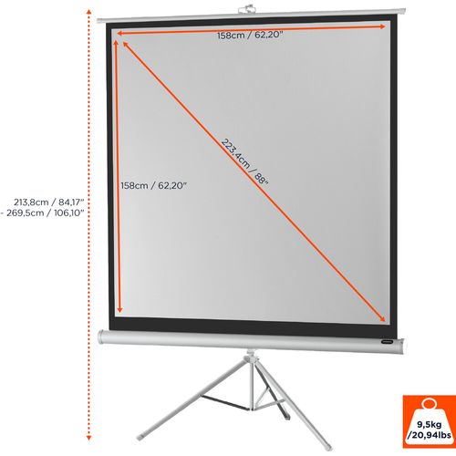 Ecran De Projection Sur Pied Celexon Economy 158 X 158 Cm - White Edition