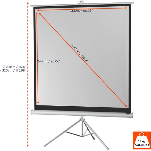 Ecran De Projection Sur Pied Celexon Economy 244 X 244 Cm- White Edition