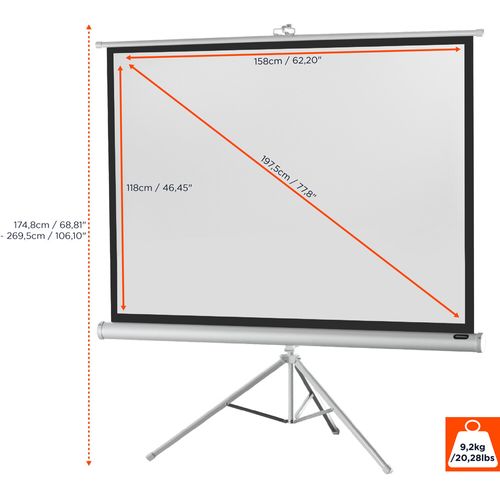 Ecran De Projection Sur Pied Celexon Economy 158 X 118 Cm - White Edition