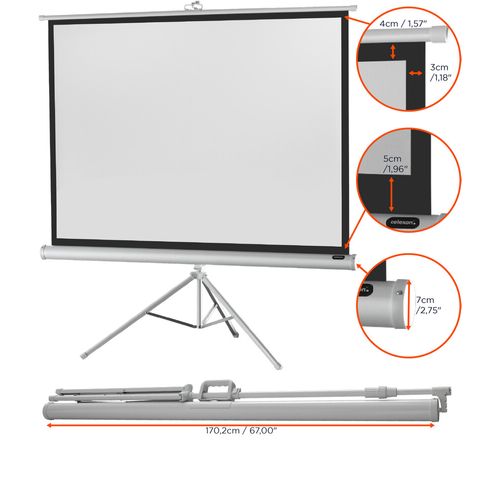 Ecran De Projection Sur Pied Celexon Economy 158 X 118 Cm - White Edition