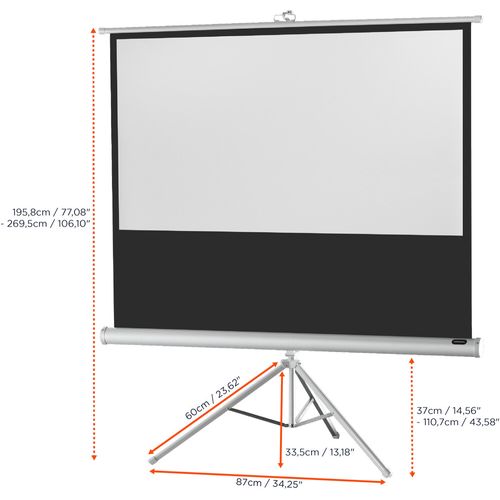 Ecran De Projection Sur Pied Celexon Economy 184 X 104 Cm - White Edition