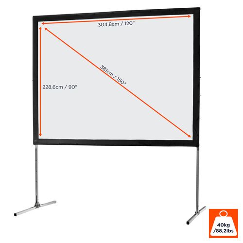 Ecran De Projection Sur Cadre Celexon « Mobil Expert » 305 X 229 Cm, Projection De Face