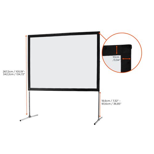 Ecran De Projection Sur Cadre Celexon « Mobil Expert » 305 X 229 Cm, Projection De Face