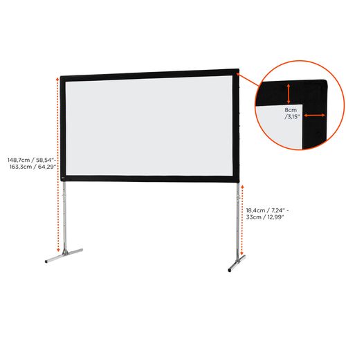 Ecran De Projection Sur Cadre Celexon « Mobil Expert » 203 X 114 Cm, Projection De Face
