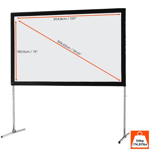 Ecran De Projection Sur Cadre Celexon « Mobil Expert » 305 X 190 Cm, Projection De Face