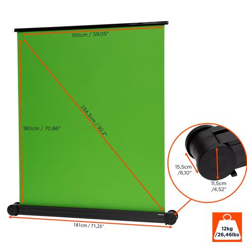 Écran À Fond Vert Celexon Mobile Chroma Key Green 150 X 180 Cm