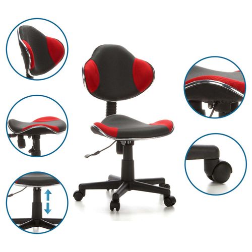 Chaise Pivotante Pour Des Enfants Kiddy Gti-2 Tissu Gris/rouge Sans Accoudoirs