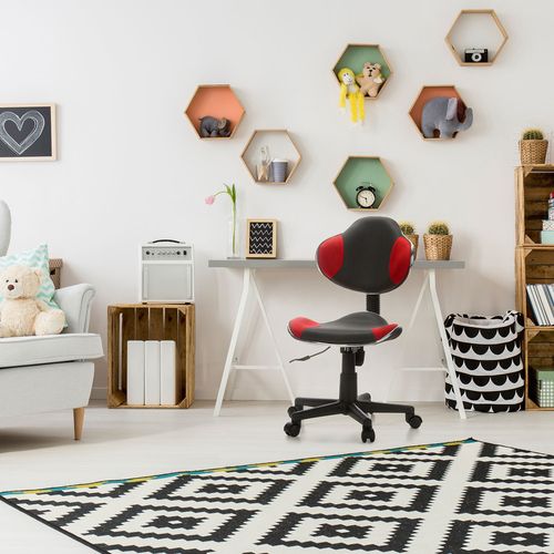 Chaise Pivotante Pour Des Enfants Kiddy Gti-2 Tissu Gris/rouge Sans Accoudoirs