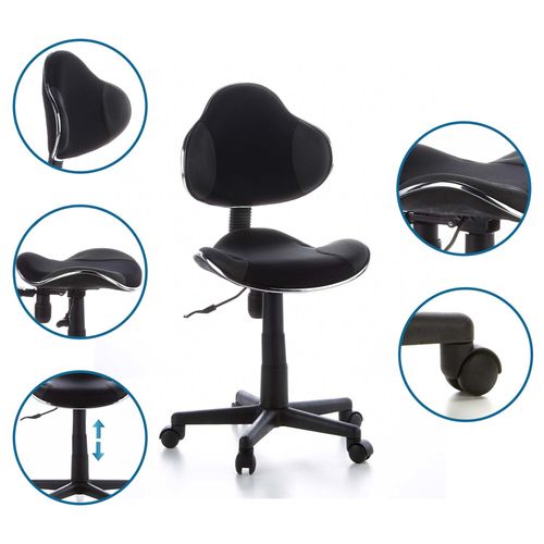 Chaise Pivotante Pour Des Enfants Kiddy Gti-2 Tissu Gris/noir Sans Accoudoirs