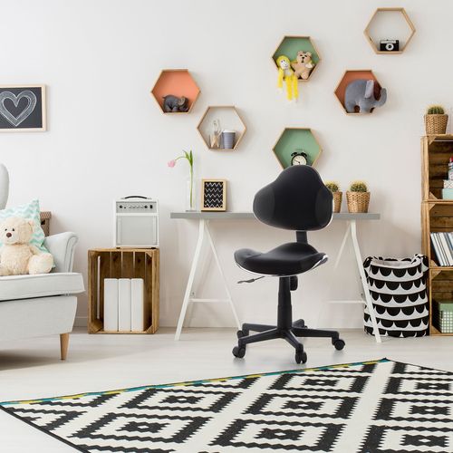 Chaise Pivotante Pour Des Enfants Kiddy Gti-2 Tissu Gris/noir Sans Accoudoirs