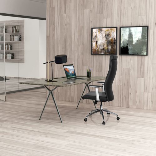 Fauteuil De Bureau Monza 20 Cuir Noir Accoudoirs Compris