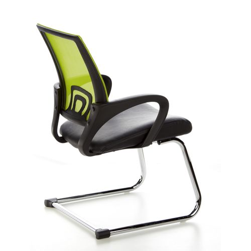 Chaises Cantilever Visto Net V Simili Cuir/tissu à Maille Noir/vert Accoudoirs Compris