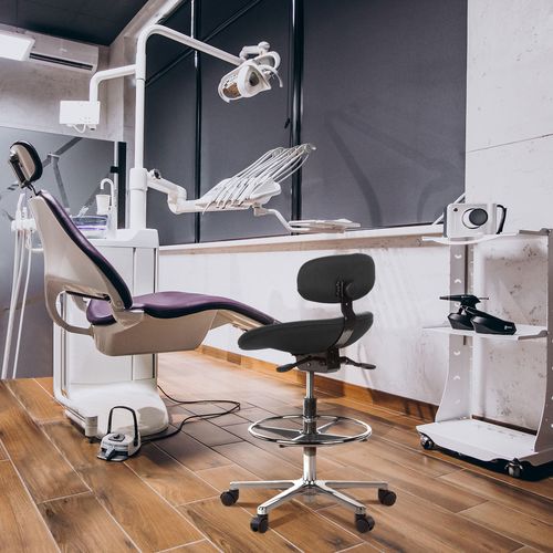 Chaise De Comptoir Work Mf Tissu Noir Sans Accoudoirs