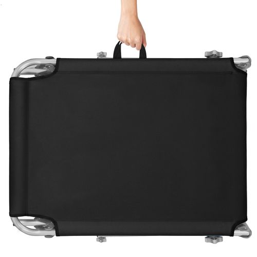 Transat Pliable En Acier Dossier Réglable 4 Positions Anti Uv Noir
