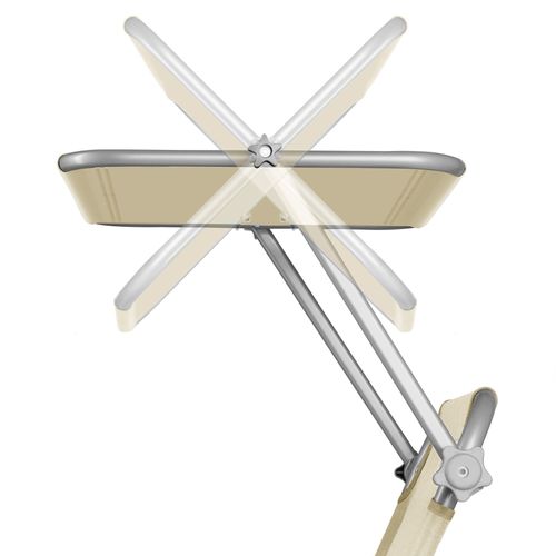 Transat Pliable En Acier Dossier Réglable 4 Positions Anti Uv Beige