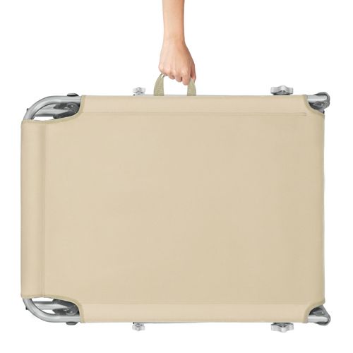 Lot De 2 Transats De Jardin Pliables Acier Réglable 4 Positions Beige