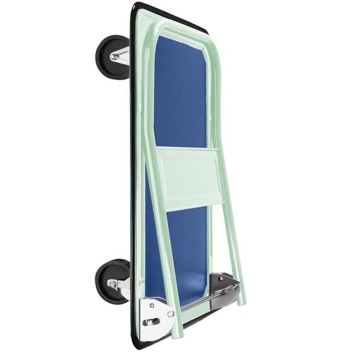 Chariot à Plateforme Poignée Pliable 2 Roues Pivotantes à Frein Et 2 Roues Fixes Blanc